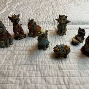 Cat nativity set